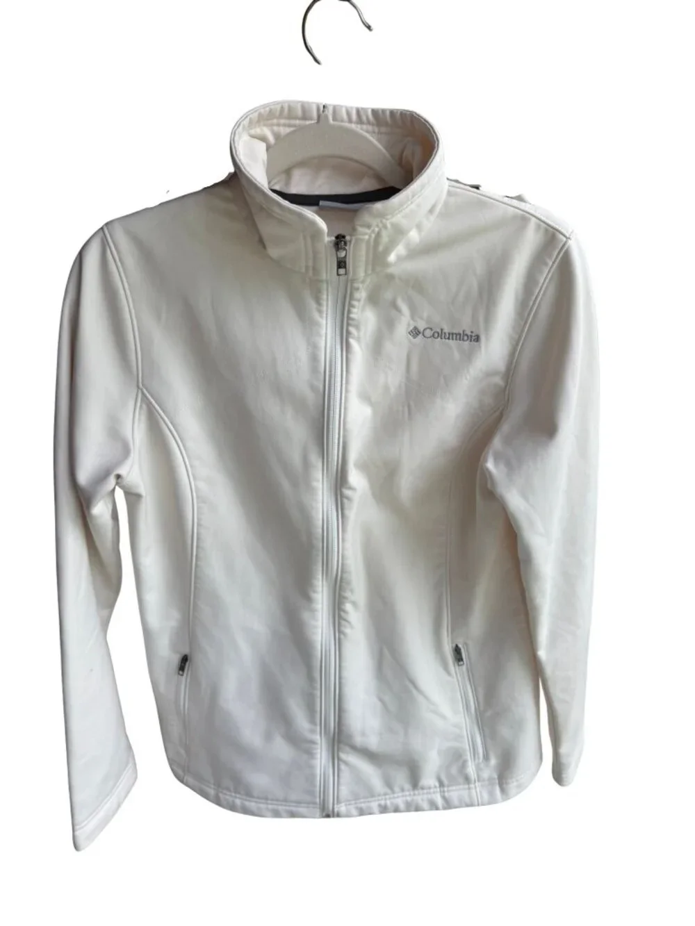 Columbia Softshell Jacket Women's Medium | White Full Zip Windproof Outdoor